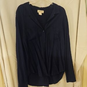 Cloth & Stone Dark Blue Button Down Shirt